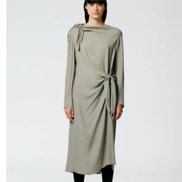 Tibi Feather Weight Eco Crepe Benedict Dress - Grey - 4 - Picture 2 of 12